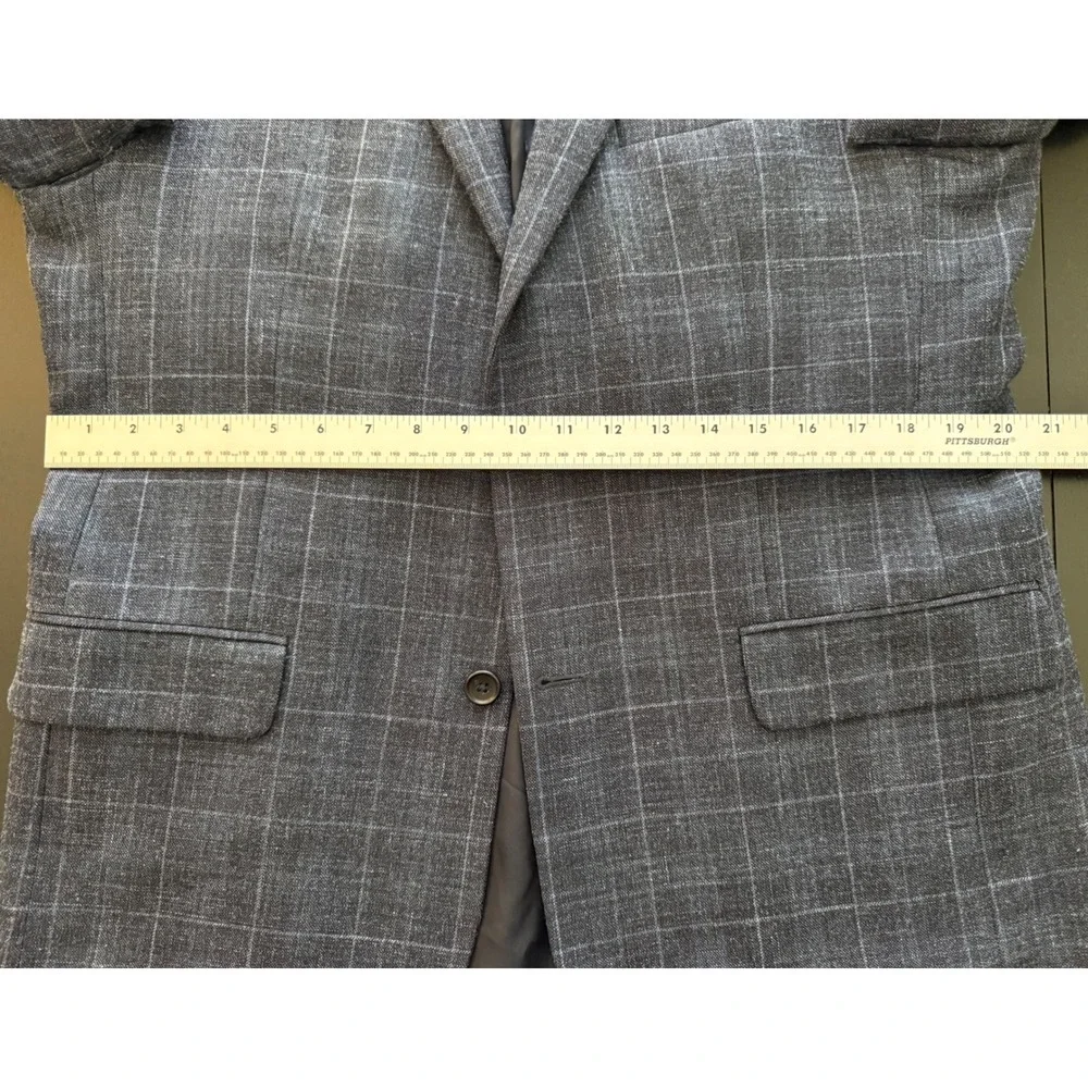 Jos. A. Bank Tailored Fit Sport Coat Mens 42L Blue Wool Silk Linen Blazer Jacket - Picture 12 of 16